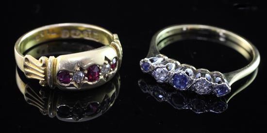 2 x 18ct gold rings